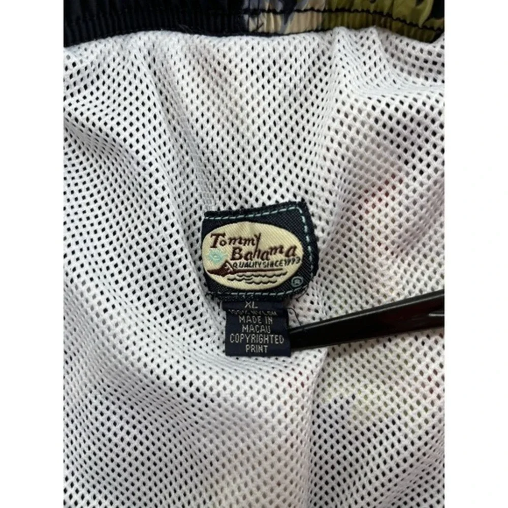 VTG Tommy Bahama Swim Trunk Short Men XL Gray Tropical Floral Mesh Lined Nylon - Picture 3 of 16